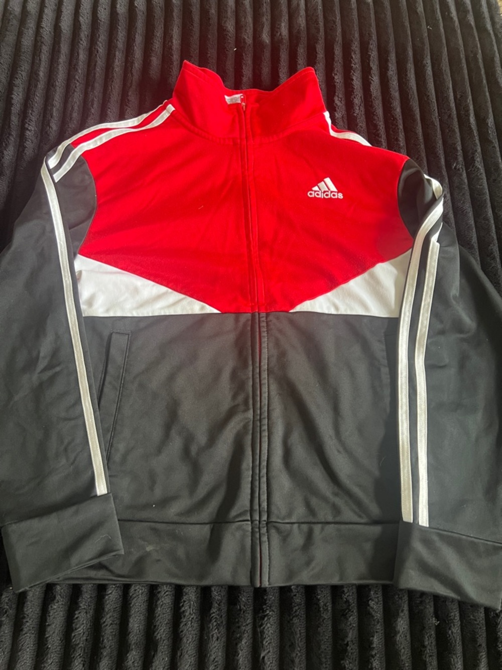 adidas Red, Black & White Lightweight Track Jacket